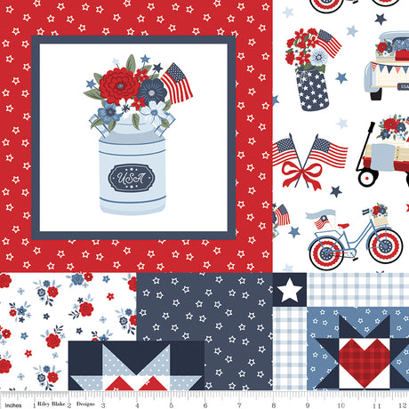 Hooray for the USA Cheater Print Multi Quilt Fabric
