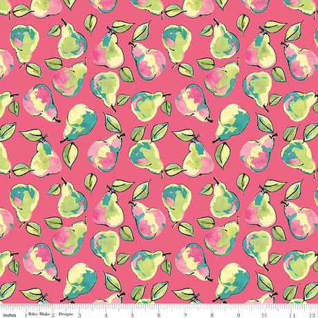 Peonies & Pears Pears Pink Quilt Fabric