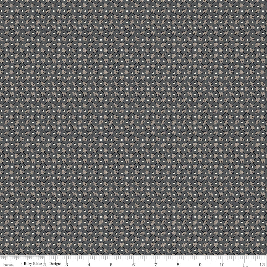 Pumpkin & Licorice Leaves Grid Shadow by Pumpkin & Licorice — Lori Holt
