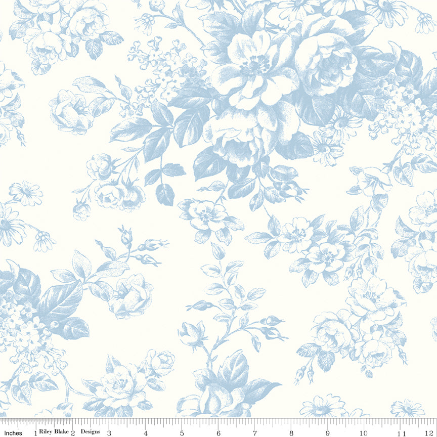 Rosewater Cottage Toile Delight Blue