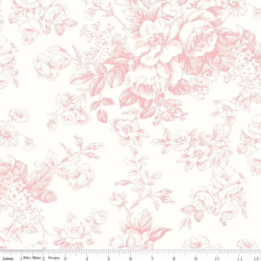 Rosewater Cottage Toile Delight Pink