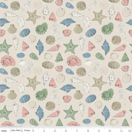 Sea Echoes Shells Beige Quilt Fabric