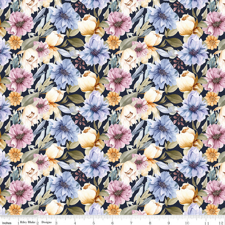 Twilight on the Prairie Main Navy Quilt Fabric