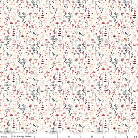 Twilight on the Prairie Wildflowers Cream Quilt Fabric