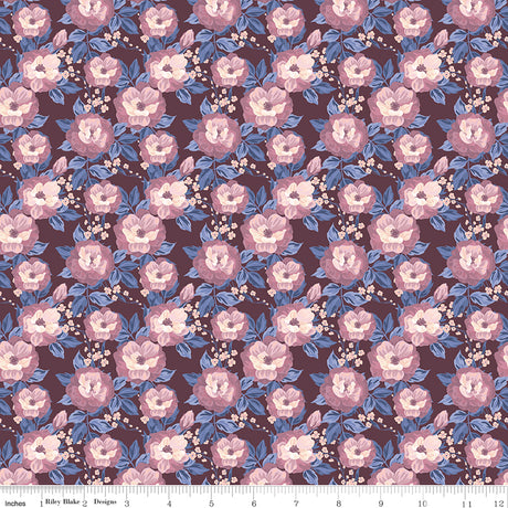 Twilight on the Prairie Floral Burgundy Quilt Fabric