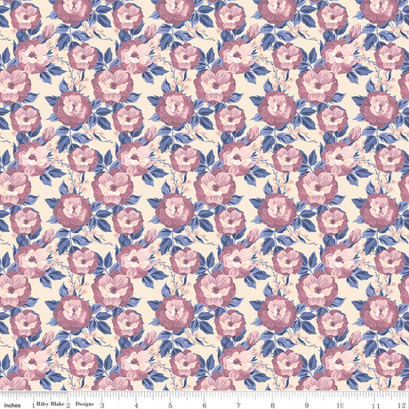 Twilight on the Prairie Floral Linen Quilt Fabric
