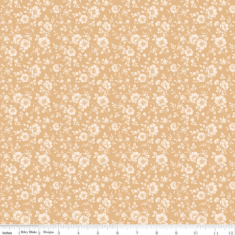 Twilight on the Prairie Silhouettes Flaxen Quilt Fabric