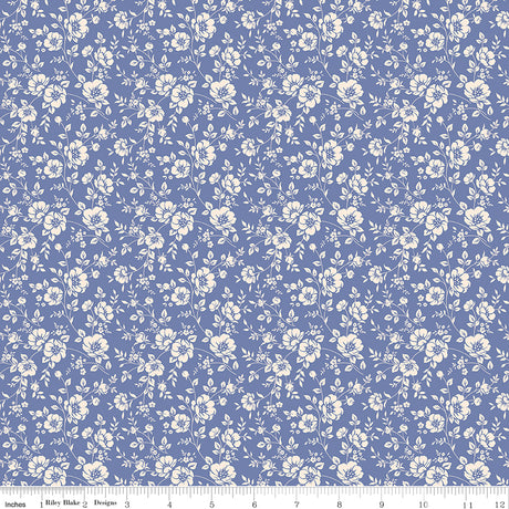 Twilight on the Prairie Silhouettes Periwinkle Quilt Fabric