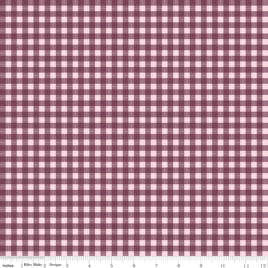 Twilight on the Prairie Plaid Burgundy Quilt Fabric