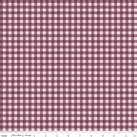 Twilight on the Prairie Plaid Burgundy Quilt Fabric