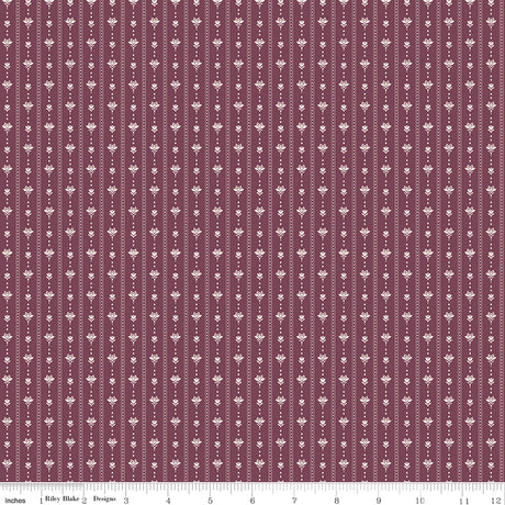 Twilight on the Prairie Stripes Burgundy Quilt Fabric