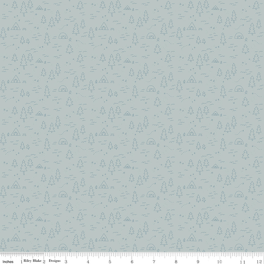 Upper Pines Campground Chambray Quilt Fabric