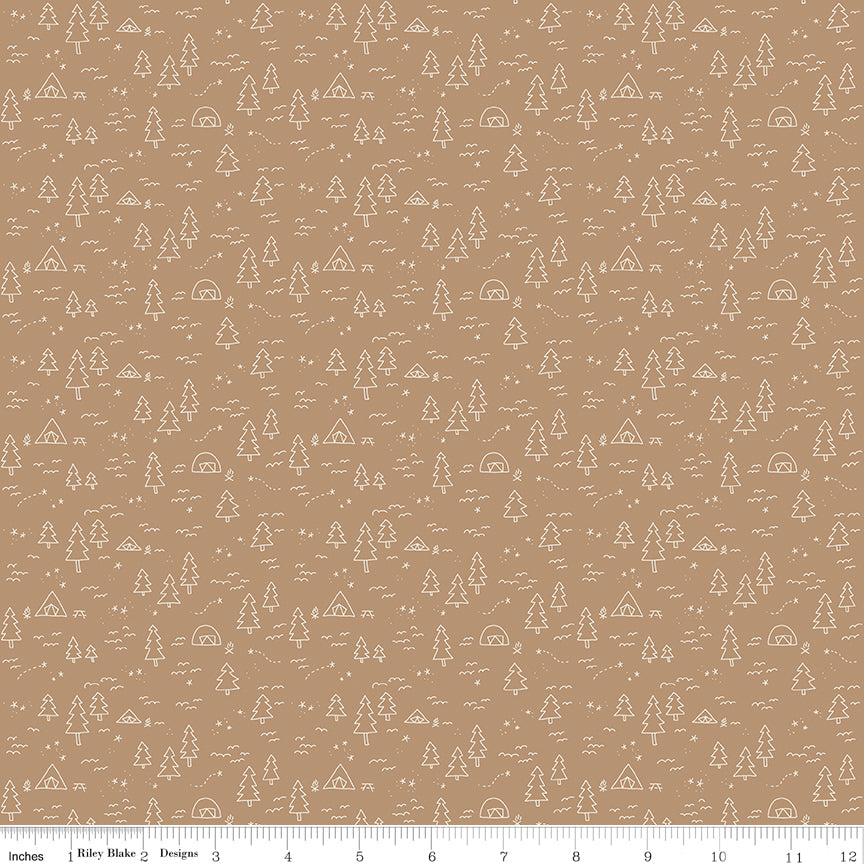 Upper Pines Campground Tan Quilt Fabric