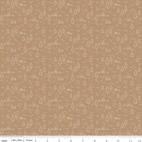Upper Pines Campground Tan Quilt Fabric