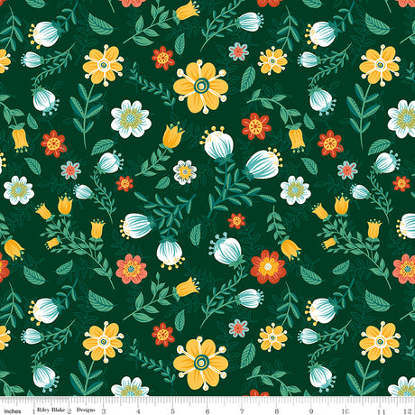 Folk Floral Blooms Pine Valley by Folk Floral — Diane Labombarbe