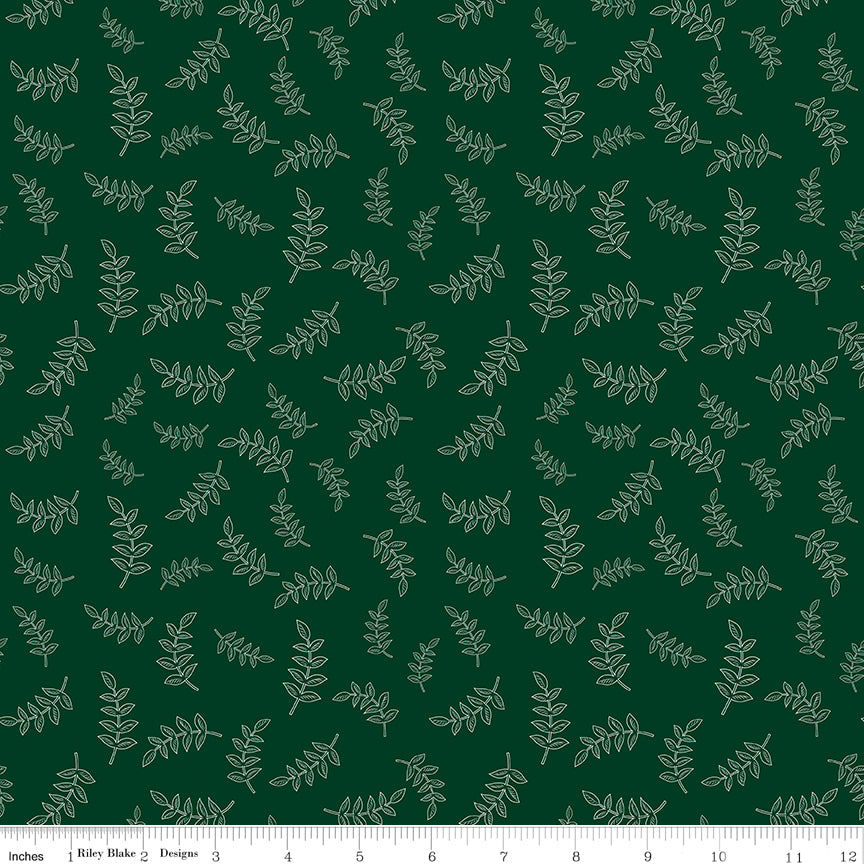 Folk Floral Sprigs Pine Valley by Folk Floral — Diane Labombarbe