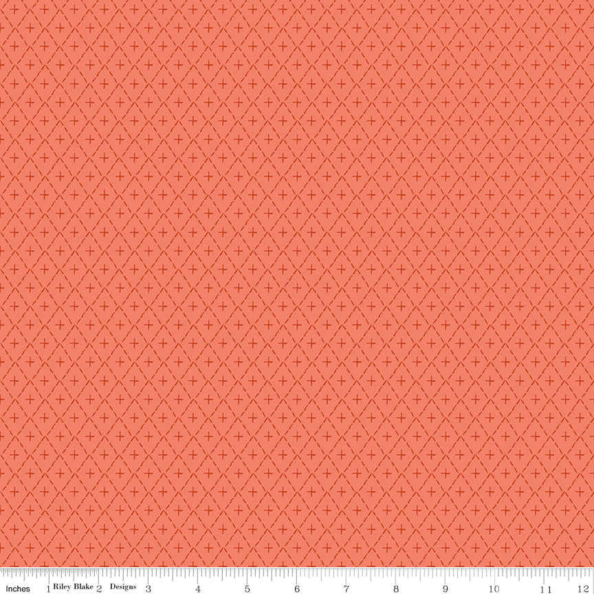 Folk Floral Diamonds Salmon by Folk Floral — Diane Labombarbe