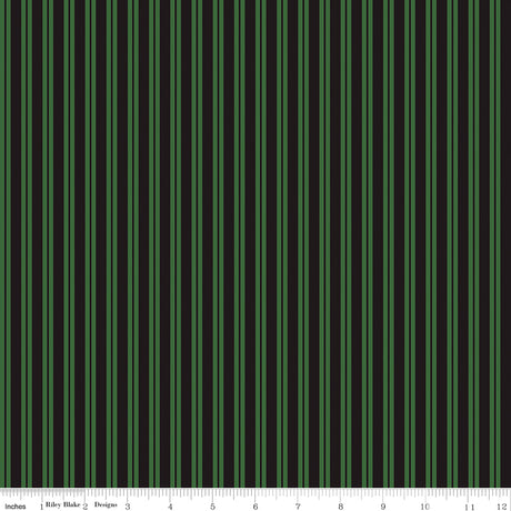 Cobweb Cottage Stripes Pickle Quilt Fabric - Riley Blake Designs - Melissa Mortenson