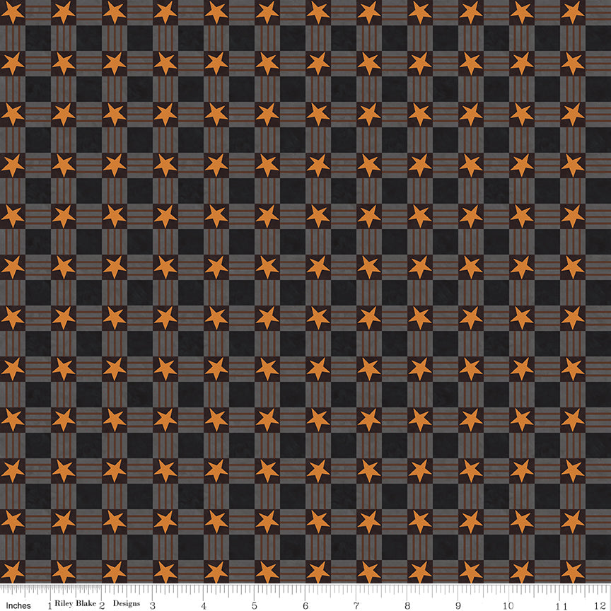Feels Like Fall Star Plaid Black Quilt Fabric by Feels Like Fall — Teresa Kogut