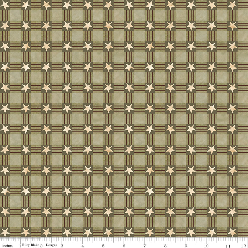 Feels Like Fall Star Plaid Green Quilt Fabric by Feels Like Fall — Teresa Kogut