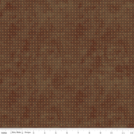 Feels Like Fall Polka Dots Brown Quilt Fabric - Riley Blake Designs - Teresa Kogut