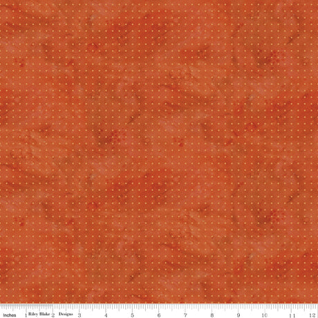 Feels Like Fall Polka Dots Dark Pumpkin Quilt Fabric - Riley Blake Designs - Teresa Kogut