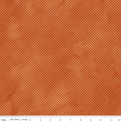 Feels Like Fall Ticking Pumpkin Quilt Fabric - Riley Blake Designs - Teresa Kogut