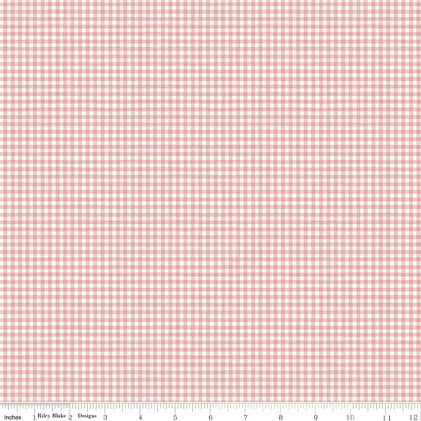 Little Garden Path Gingham Pink Quilt Fabric by Little Garden Path — Lisa Audit