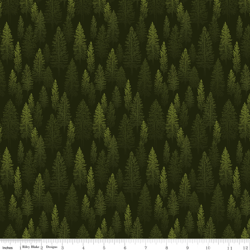 National Parks Trees Black Quilt Fabric by National Parks — Anderson Design Group