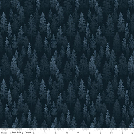 National Parks Trees Navy Quilt Fabric by National Parks — Anderson Design Group