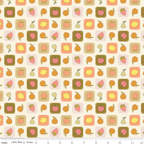 Orchard Blooms Fruit Cream Quilt Fabric by Liza Taylor