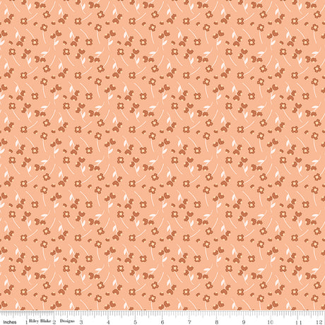 Orchard Blooms Flowers Peach Quilt Fabric by Liza Taylor