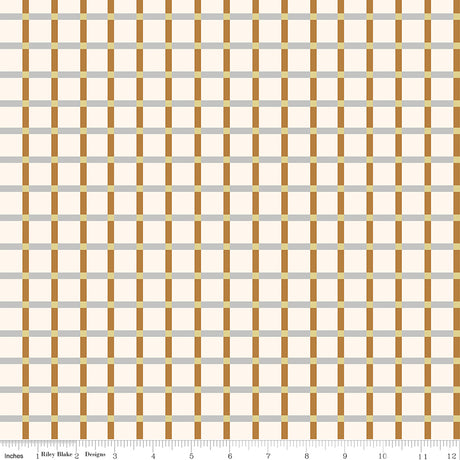 Orchard Blooms Checkerboard Cream Quilt Fabric by Liza Taylor