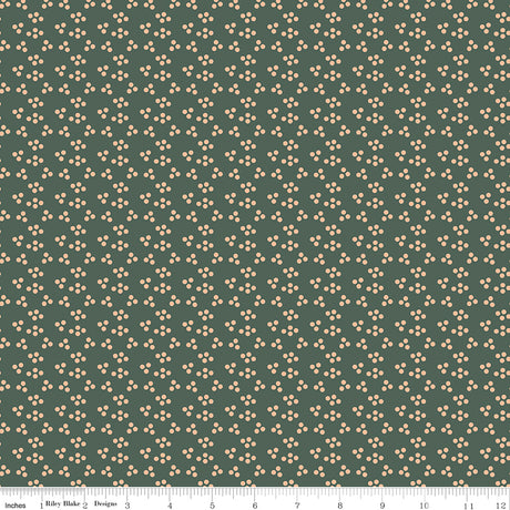 Orchard Blooms Dots Green Quilt Fabric by Liza Taylor
