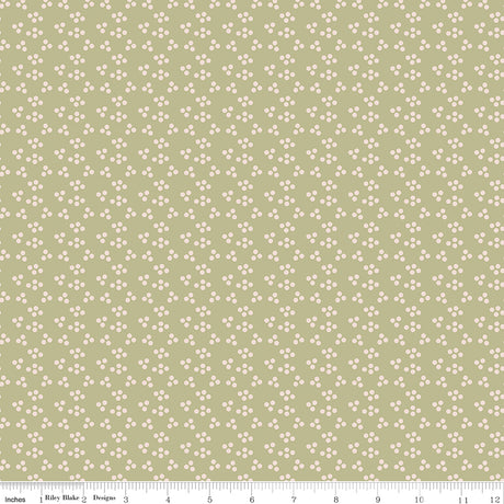 Orchard Blooms Dots Honeydew Quilt Fabric by Liza Taylor