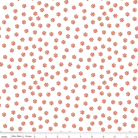 Santa's Fair Mints White Quilt Fabric - Riley Blake Designs - Lisa Audit