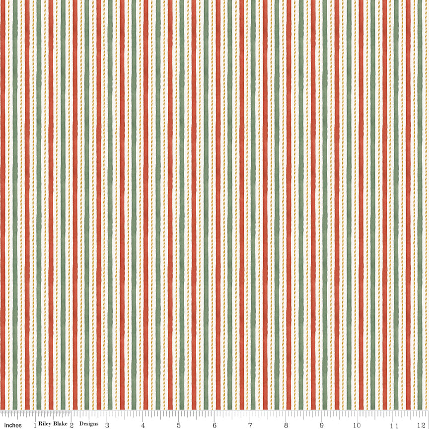 Santa's Fair Stripes Multi Quilt Fabric by Lisa Audit