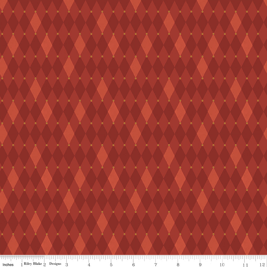 Santa's Fair Diamonds Red Quilt Fabric by Lisa Audit