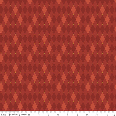 Santa's Fair Diamonds Red Quilt Fabric - Riley Blake Designs - Lisa Audit