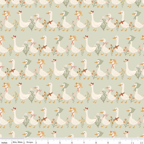Silly Goose Goose Stroll Green Quilt Fabric by Silly Goose — Echo Park