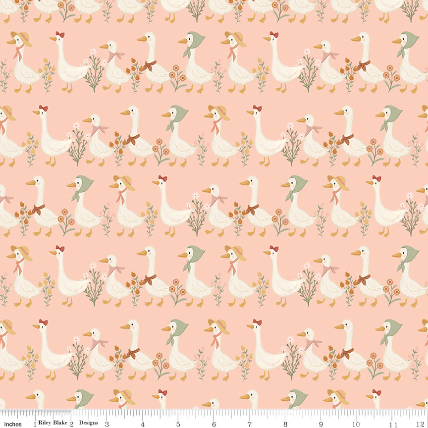 Silly Goose Goose Stroll Pink Quilt Fabric by Silly Goose — Echo Park