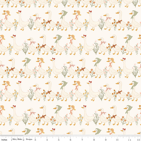 Silly Goose Goose Stroll Vintage White Quilt Fabric by Silly Goose — Echo Park