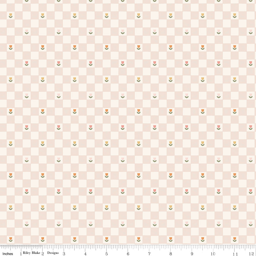 Silly Goose Checkerboard Blush Quilt Fabric by Silly Goose — Echo Park