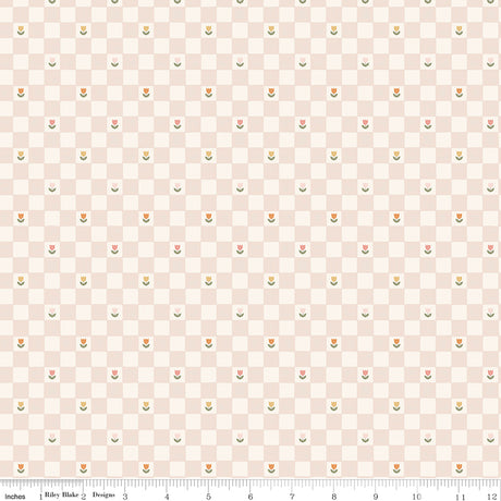 Silly Goose Checkerboard Blush Quilt Fabric by Silly Goose — Echo Park