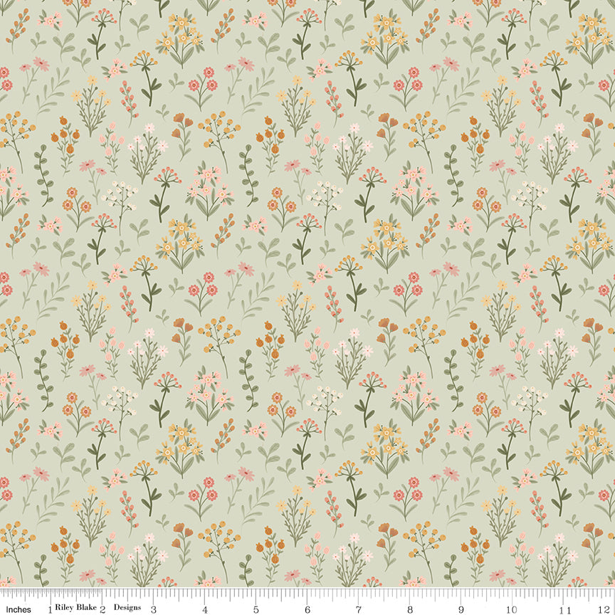 Silly Goose Wildflowers Green Quilt Fabric by Silly Goose — Echo Park
