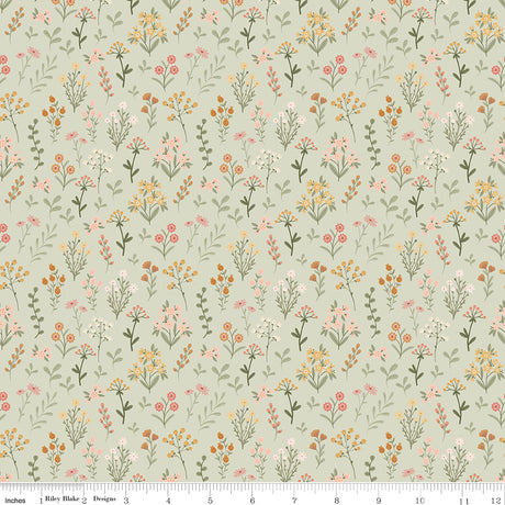 Silly Goose Wildflowers Green Quilt Fabric by Silly Goose — Echo Park