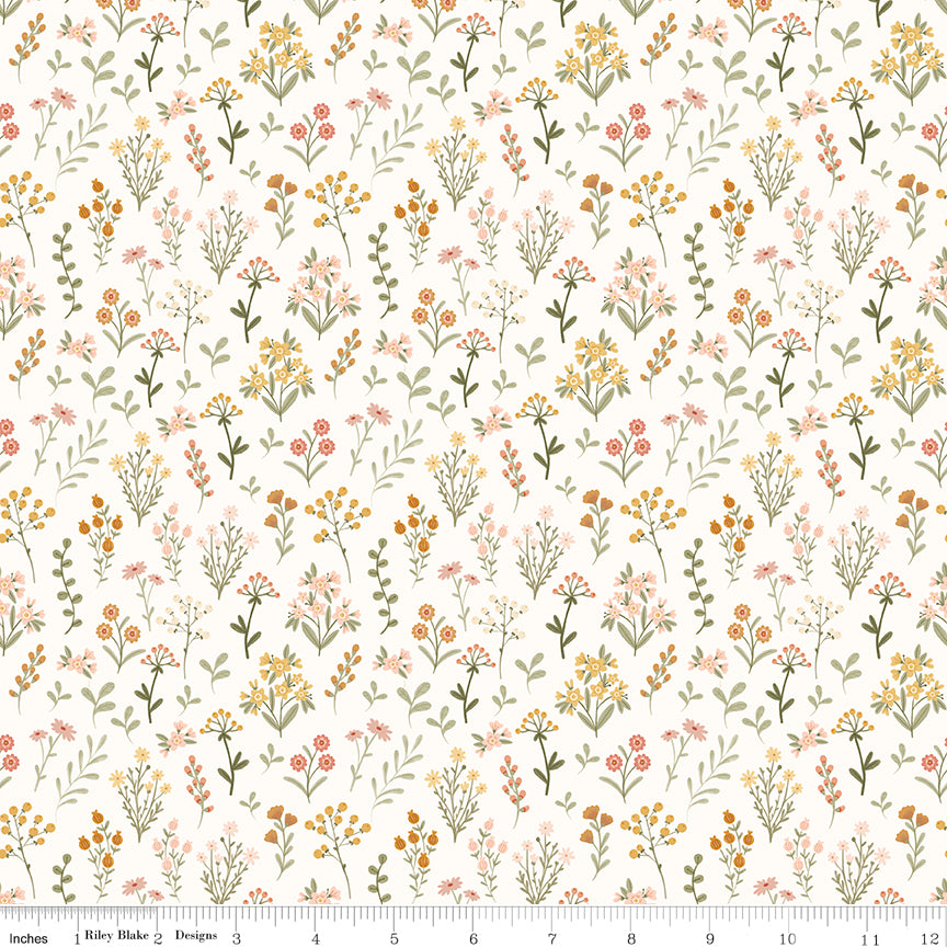 Silly Goose Wildflowers Vintage White Quilt Fabric by Silly Goose — Echo Park