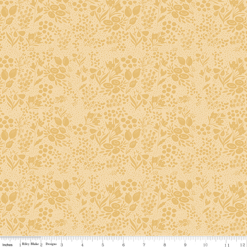 Silly Goose Tonal Floral Yellow Quilt Fabric by Silly Goose — Echo Park