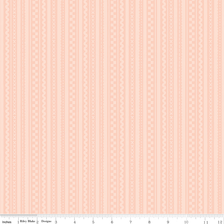 Silly Goose Stripes Pink Quilt Fabric by Silly Goose — Echo Park