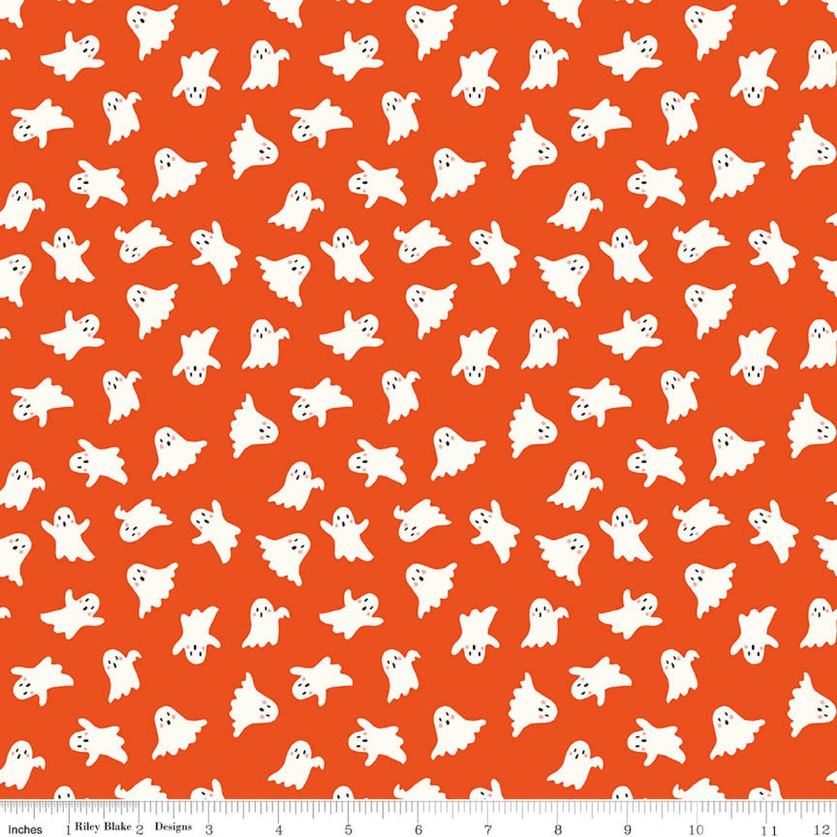 Vintage Boo Ghosts Orange Quilt Fabric by Vintage Boo — My Minds Eye